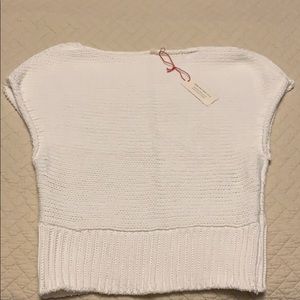 NWT Anthropologie Cropped White Sweater